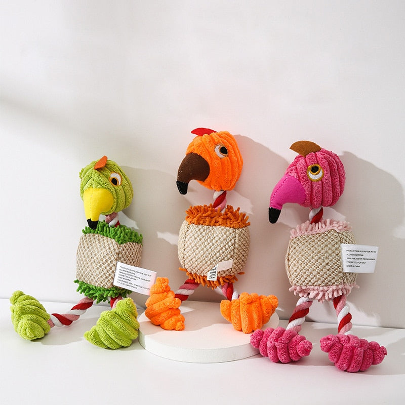 Cute Flamingo Plush Squeak Toy for pet