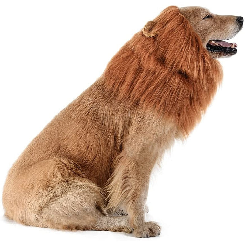 Comfortable Large size Dog Lion Halloween Costume Adjustable Wig for pet