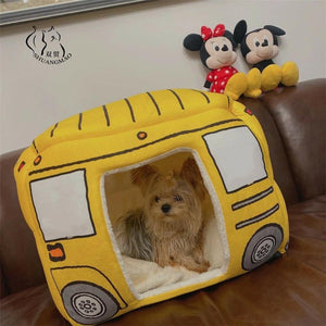 2 In 1 Dog House Foldable Cat Bed Warm Sofa Washable Sleeping Kennel Nest for pet