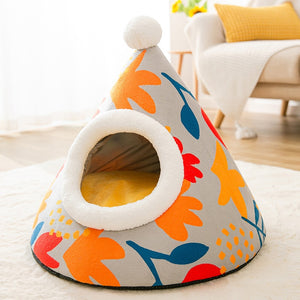 Cat House Semi-Closed Bed Dog Warm House Tent for pet