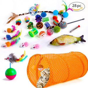 Cat Mouse Balls Play Tunnel Funny Stick Toy Assorted for pet