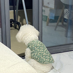 Dog Floral Cotton Coat Clothes Short Two-legged Vest for pet