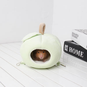 Windproof Hamster Hideout House Cage Apple Shaped Sugar Glider Bed Hammock for small animal