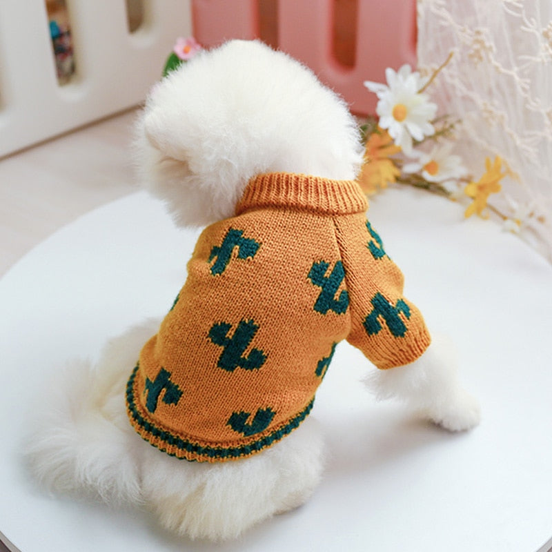 Dog Cat Clothes Turmeric Cactus Sweater for pet