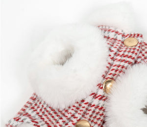 Super Warm Winter Dog Cat Jacket Vest Clothes Coat with Fur Collar for pet