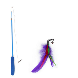 Cat Feather Teaser Stick Wand Retractable for pet