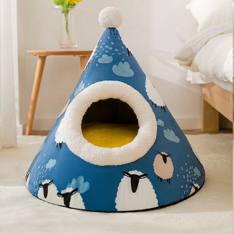Cat House Semi-Closed Bed Dog Warm House Tent for pet