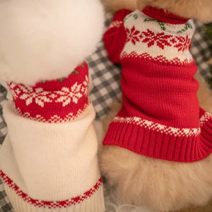 Maple Leaf Dog Knitwear Warm Clothes Pullover for pet