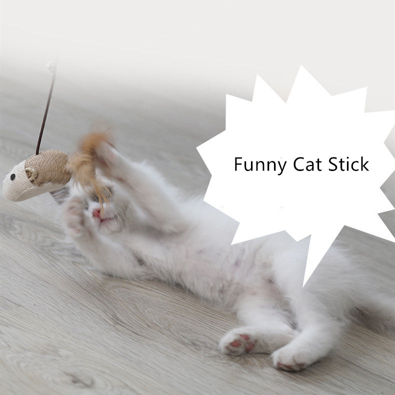 Teaser Feather Cat Wand Stick Toy for pet