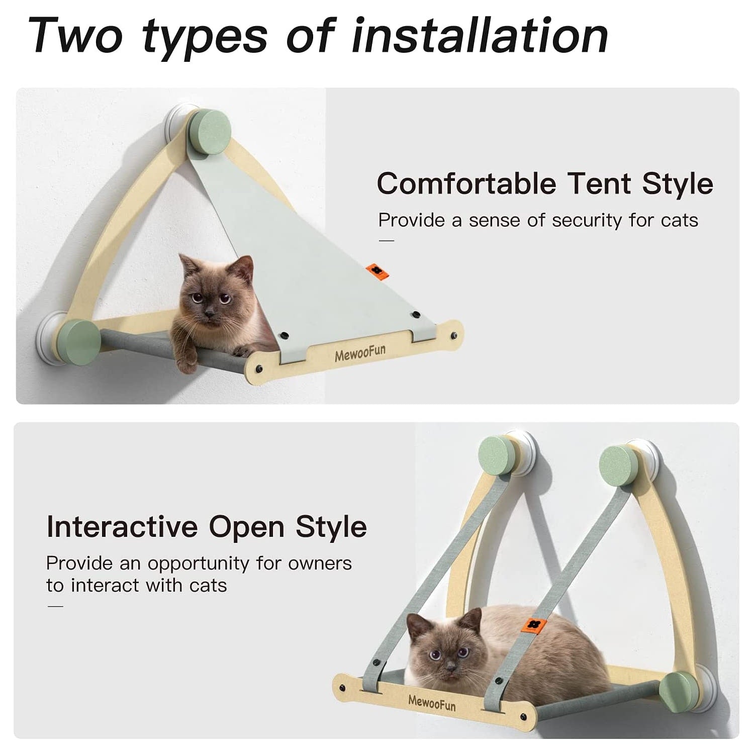Cat Hammock Hanging Bed Window Seat Mount Detachable for pet