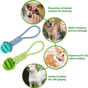 Bite-resistant Dog Chew Interactive Braided Cotton Rope Toy Ball for pet