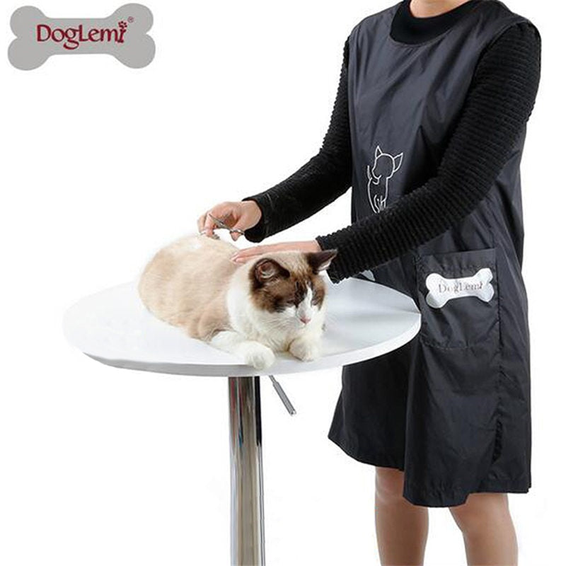 Nylon Dog Cat Grooming Apron with Pockets Beautician Smock Clothes for pet