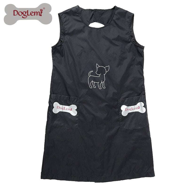 Nylon Dog Cat Grooming Apron with Pockets Beautician Smock Clothes 