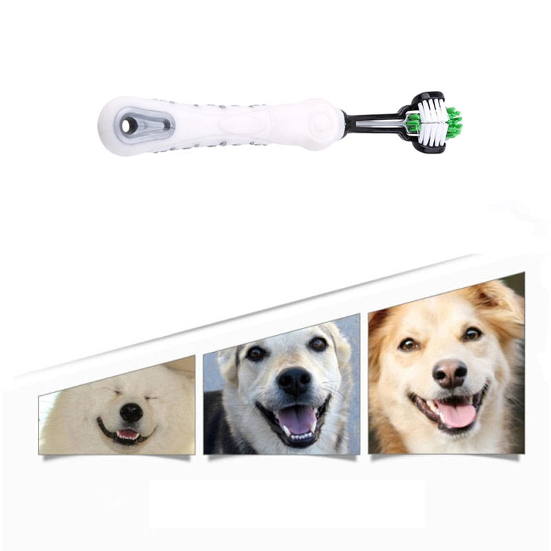 Three Sided Dog Toothbrush Cleaning Mouth for pet