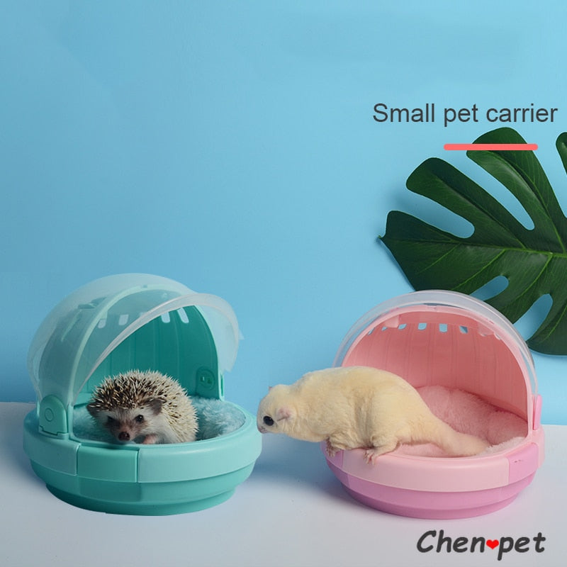 Hamster Travel Cage Carrier with Water Feeder Guinea Pig Ferret for small pet
