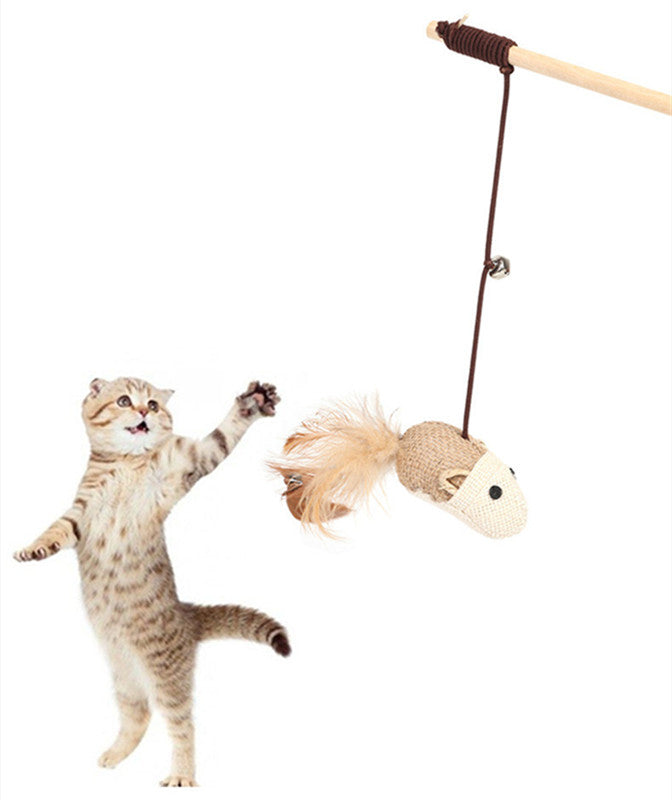 Teaser Feather Cat Wand Stick Toy for pet