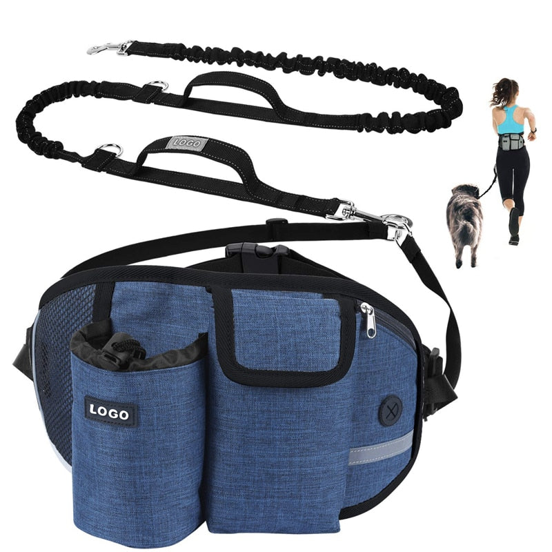 Dog Training Waist Bag Hands-Free Leashes Set Multifunctional Belt for pet