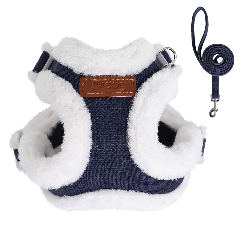 Warm Padded Dog Harness and Leash Set Soft Vest for pet