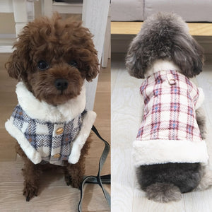 Super Warm Winter Dog Cat Jacket Vest Clothes Coat with Fur Collar for pet