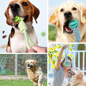 Bite-resistant Dog Chew Braided Cotton Rope Toy Ball for pet