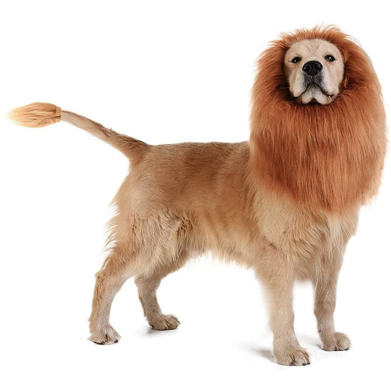 Comfortable Large size Dog Lion Halloween Costume Adjustable Wig for pet