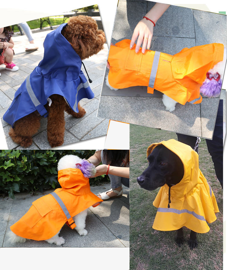 Reflective Tape Dog Raincoat Clothes XS-XXXL for pet