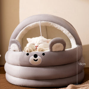 Warm Cat Cradle Bed Semi Closed Dog House for pet