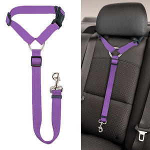 Dog Nylon Lead Leash Backseat Safety Belt Adjustable Vehicle Harness for pet