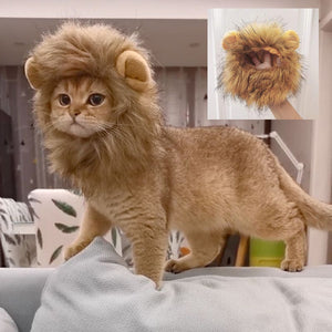 Cute Lion Cat Wig Hat Dog Cap Costume for Pet 