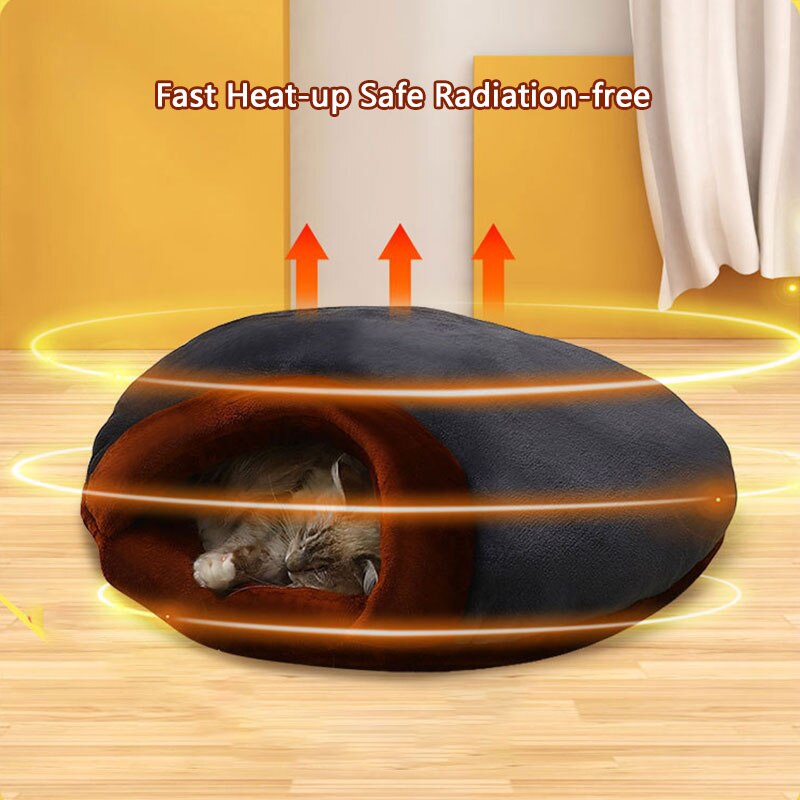 Heating Cat Bed Timer Blanket Warm House Sleeping Mat for pet