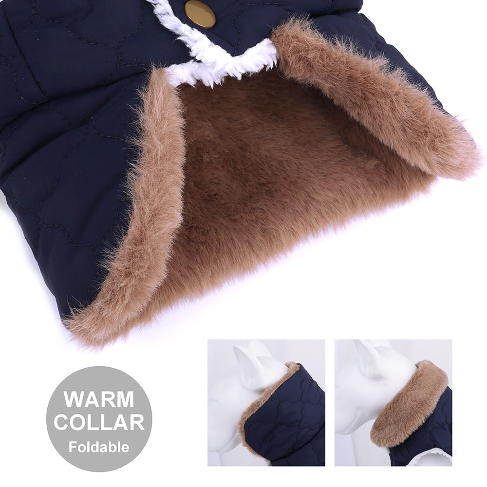 Winter Dog Jacket Clothes Warm Fur Collar Vest for pet