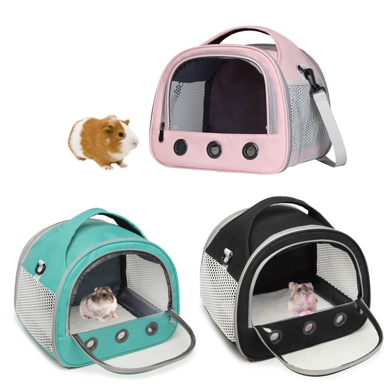 Guinea Pig Carrier Bag Breathable with Mat Portable Hamster Case for small pet
