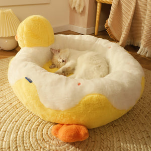 Cat Nest Dog Warm Cushion Duck Shape Bed House for pet