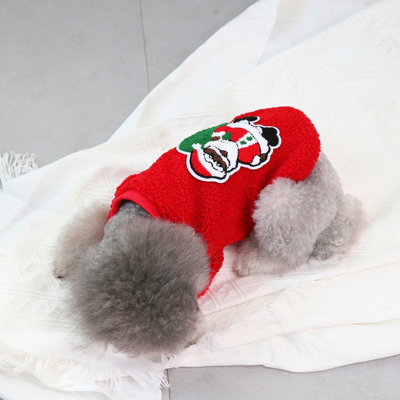 Christmas Dog Vest Clothes Soft Fleece Costume for pet