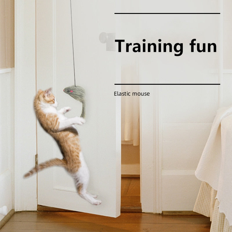 Cat Simulation Mouse Toy Self Door Hanging  Interactive for pet