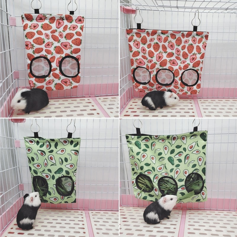 Guinea Pigs 2 Holes 3 Holes Feeding Bag Rabbit Feeder Chinchilla Food Accessories for small pet