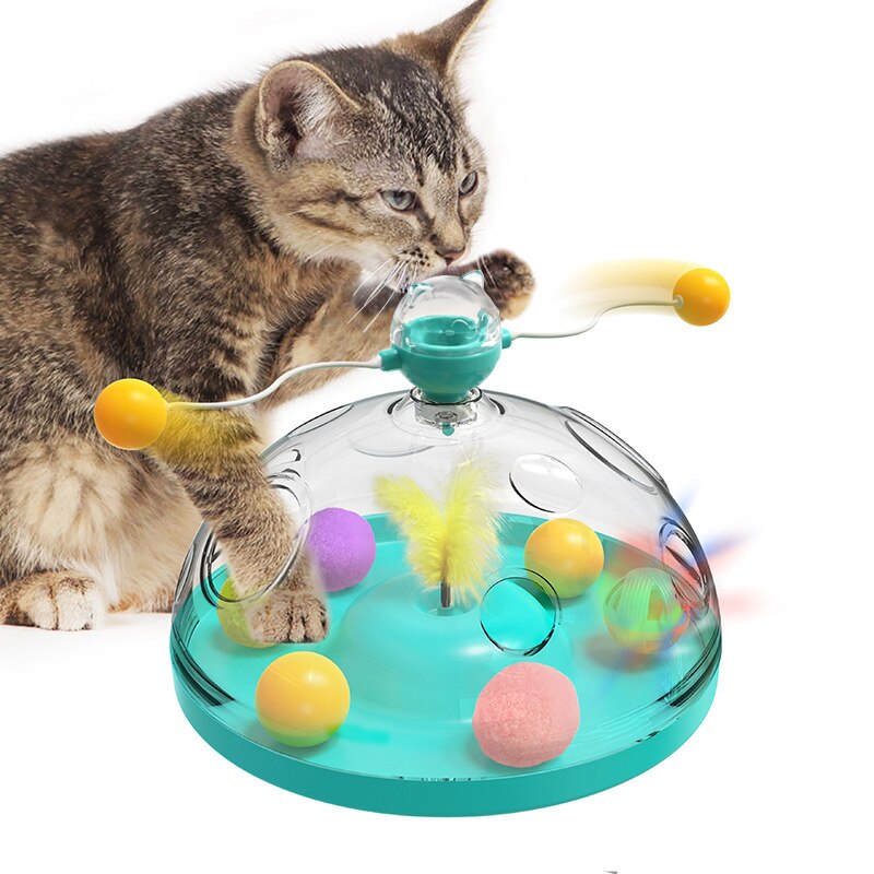 Cat Treasure Box Windmill Toy Turntable Interactive for pet