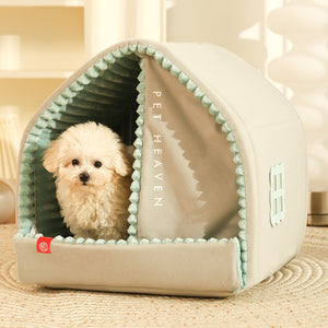 Closed Dog House Windproof with Curtain Sleep Kennel for pet