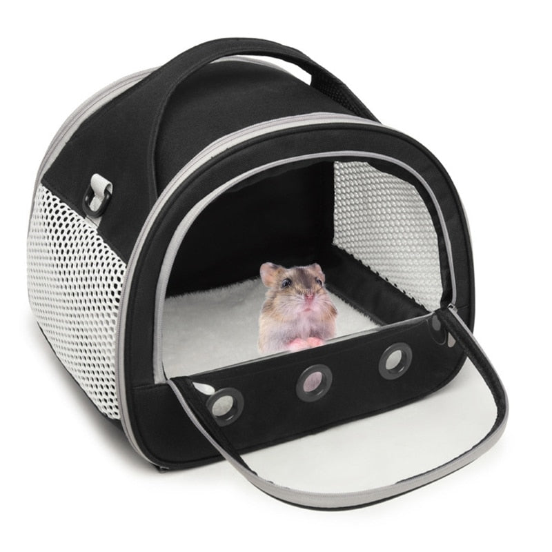 Guinea Pig Carrier Bag Breathable with Mat Portable Hamster Case for small pet