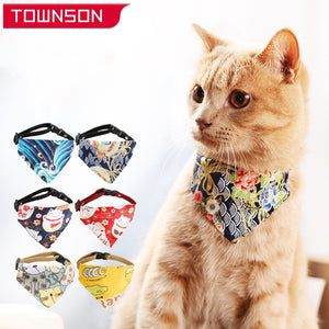 Cat Bandana Collar Scarf Adjustable Triangular Necklace for pet