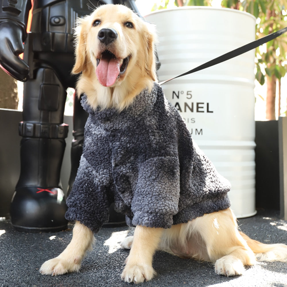 3XL-7XL Winter Thick Big Dog Clothes Wool Jacket Windproof Coat for pet