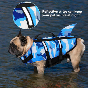 Dog Life Jacket Vest Clothes Swimwear Shark shape for pet