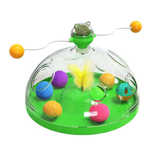 Cat Treasure Box Windmill Toy Turntable Interactive for pet