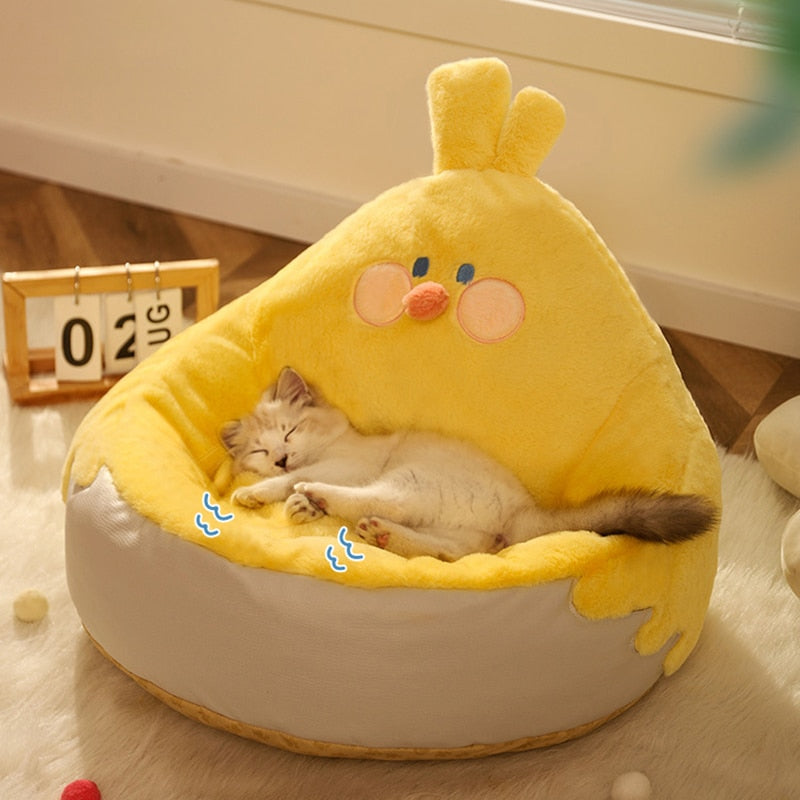 Cat Warm Mattress Semi-enclosed Cute Sleeping Bed for pet
