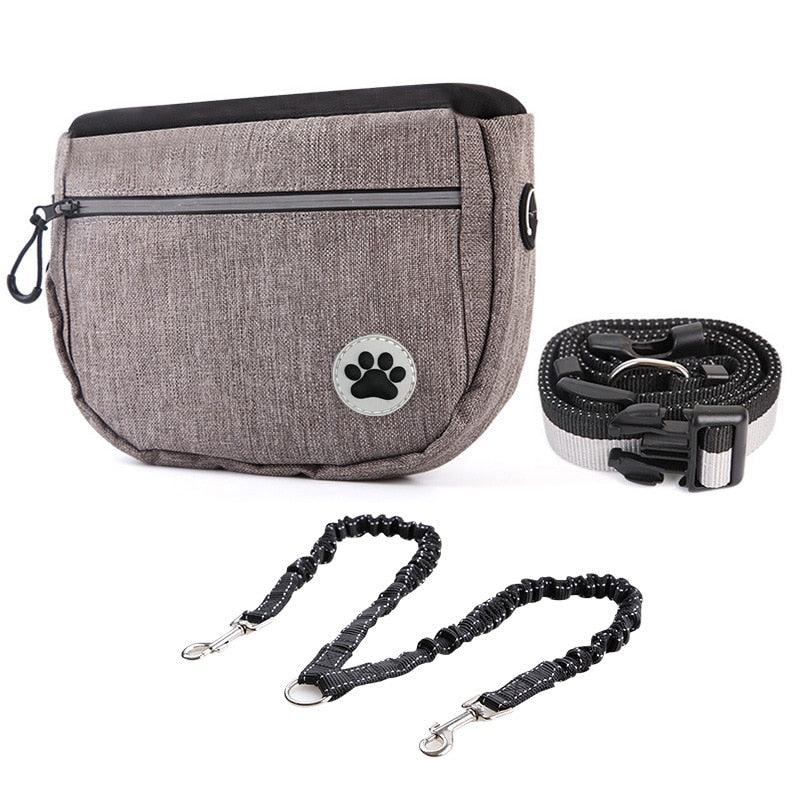Dog Treat Bag Double Layer Large Capacity Pouch Waist Backpack Detachable for pet