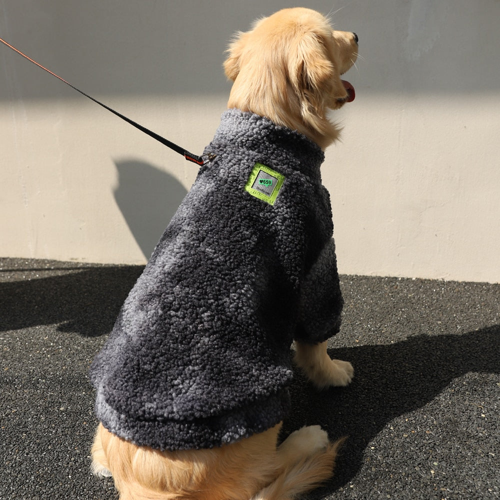 3XL-7XL Winter Thick Big Dog Clothes Wool Jacket Windproof Coat for pet