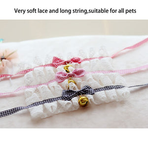 Cat Elegant Bow Collar with Bell Bandana Necklace for pet
