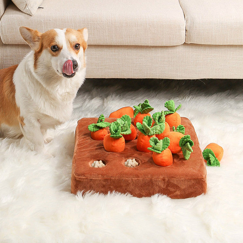 Dog Carrot Plush Toy Pull Radish Vegetable Snuffle Mat For pet