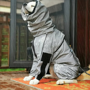 Outdoor Dog Waterproof Raincoat Jumpsuit Night reflective Clothes for pet