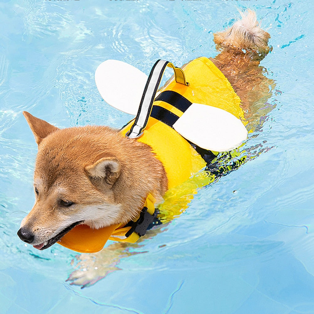 Cute Dog Life Jacket Flotation Vest Safety Swimsuit for pet